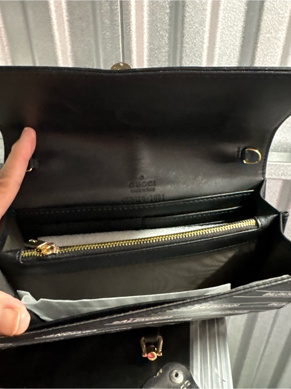 Black Leather Wallet Bag -